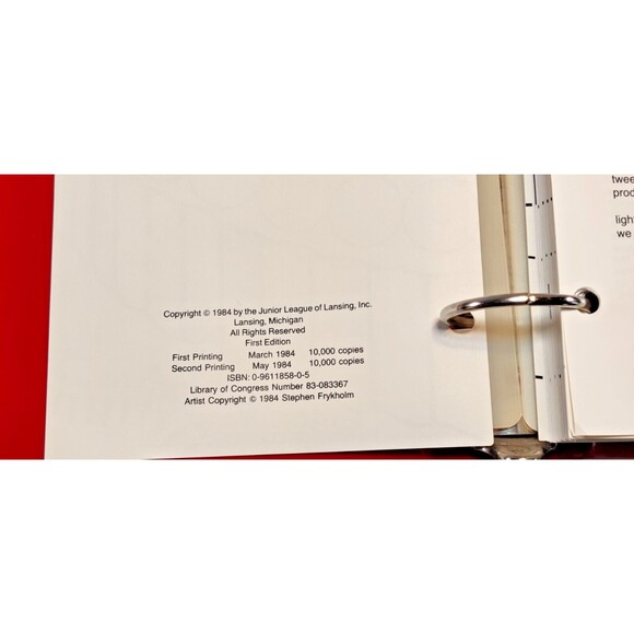 Junior League of Lansing Cookbook Michigan Recipes 1984 Baking, Cooking, Drinks - Picture 6 of 8